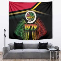 Vanuatu Constitution Day Tapestry Polynesian Tattoo and Pig Tusk Since 1979 LT03 Black - Polynesian Pride