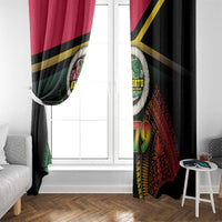Vanuatu Constitution Day Window Curtain Polynesian Tattoo and Pig Tusk Since 1979 LT03 - Polynesian Pride
