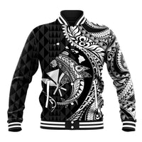 Aloha Hawaii Hammerhead Shark Baseball Jacket Black Kakau and Polynesian Tattoo LT03 Unisex Black - Polynesian Pride