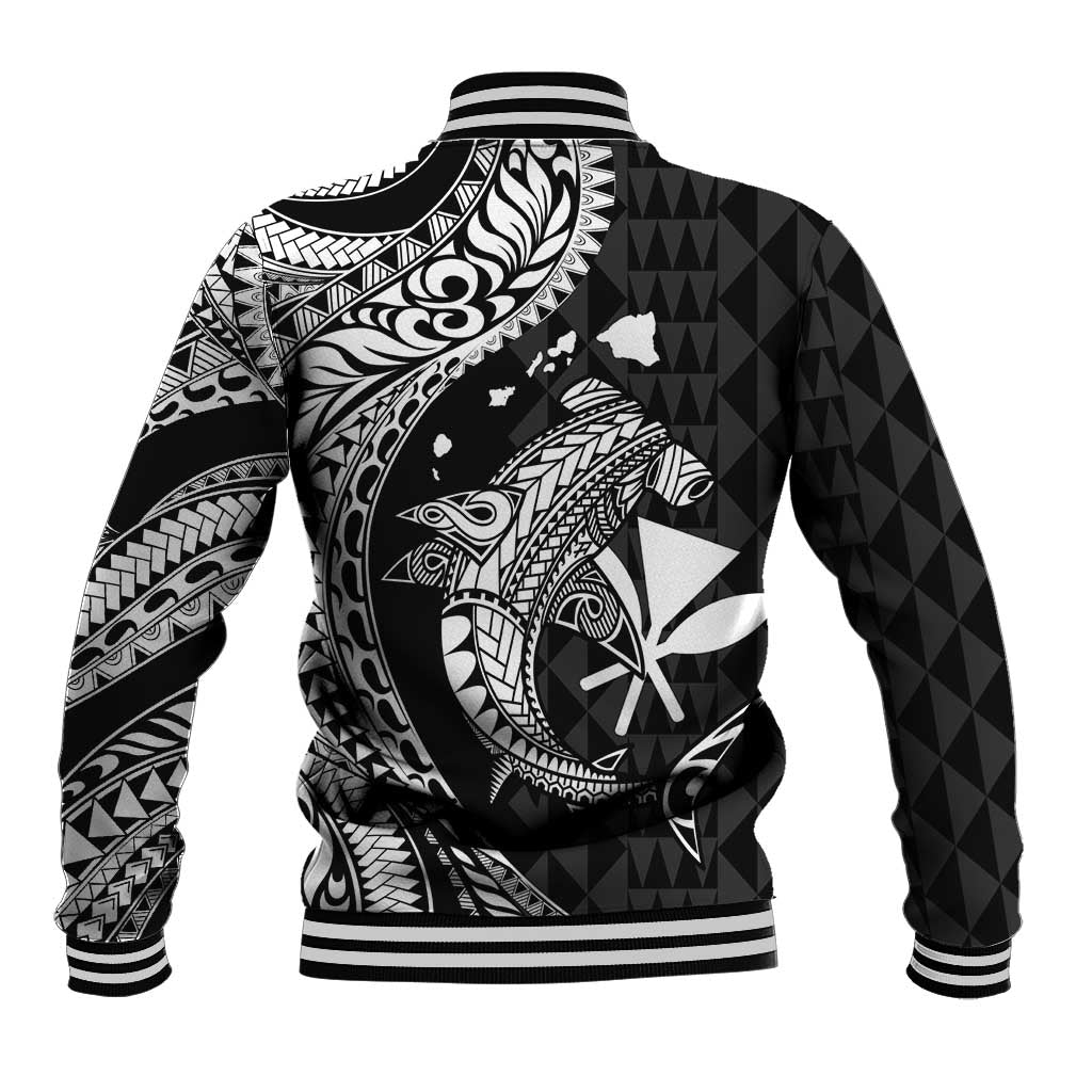 Aloha Hawaii Hammerhead Shark Baseball Jacket Black Kakau and Polynesian Tattoo LT03 - Polynesian Pride