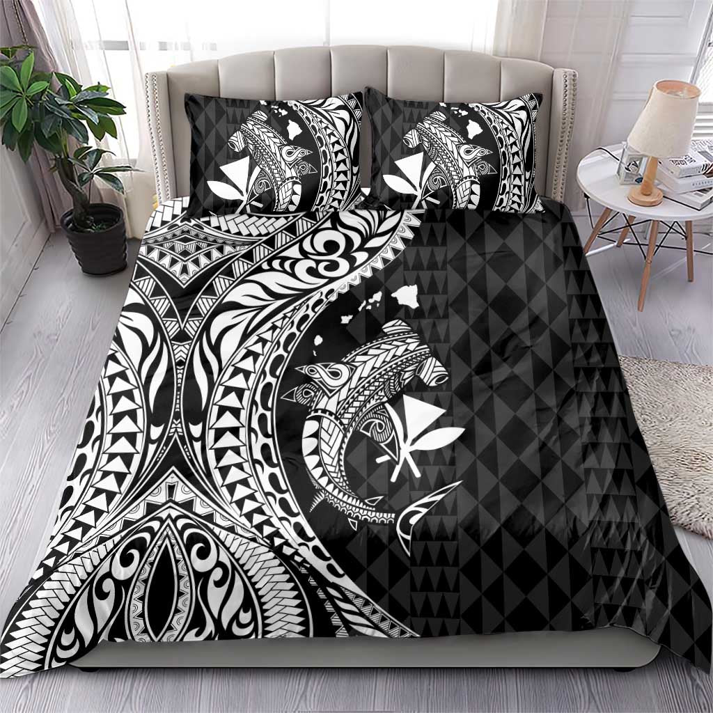 Aloha Hawaii Hammerhead Shark Bedding Set Black Kakau and Polynesian Tattoo LT03 - Polynesian Pride