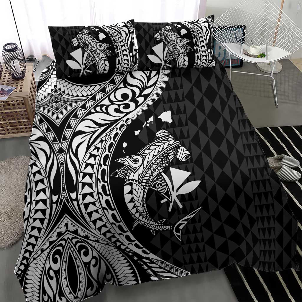 Aloha Hawaii Hammerhead Shark Bedding Set Black Kakau and Polynesian Tattoo LT03 - Polynesian Pride