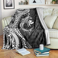 Aloha Hawaii Hammerhead Shark Blanket Black Kakau and Polynesian Tattoo LT03 Black - Polynesian Pride