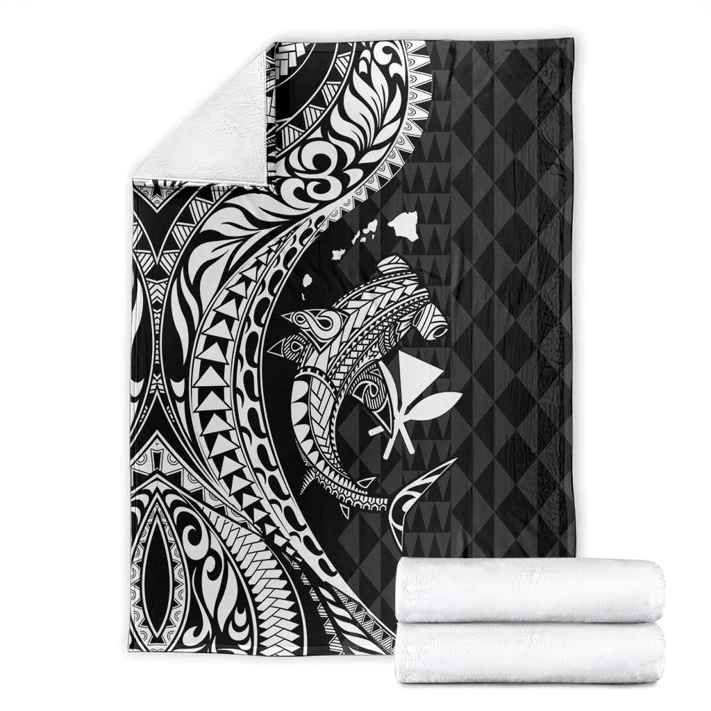 Aloha Hawaii Hammerhead Shark Blanket Black Kakau and Polynesian Tattoo LT03 - Polynesian Pride