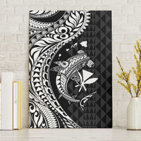 Aloha Hawaii Hammerhead Shark Canvas Wall Art Black Kakau and Polynesian Tattoo LT03 Without Frame Black - Polynesian Pride