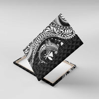 Aloha Hawaii Hammerhead Shark Canvas Wall Art Black Kakau and Polynesian Tattoo LT03 With Frame Black - Polynesian Pride