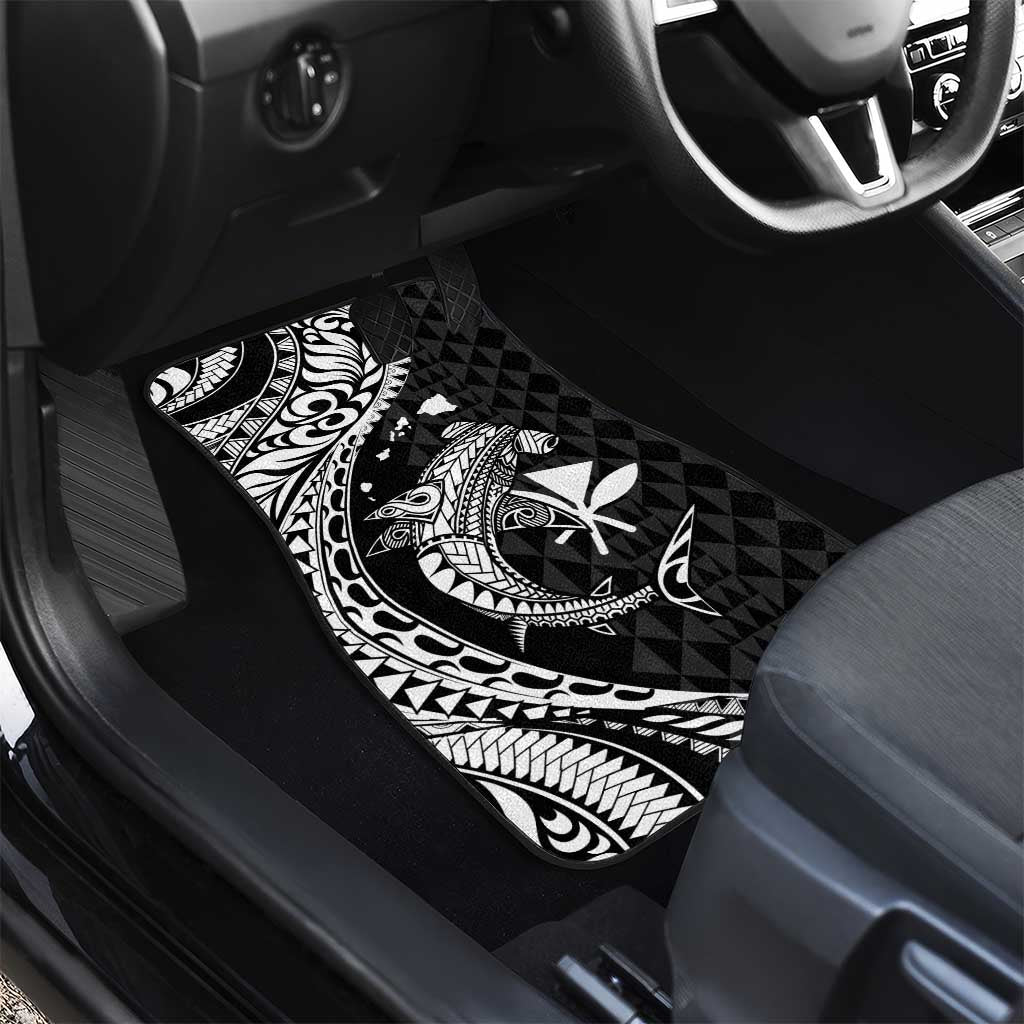 Aloha Hawaii Hammerhead Shark Car Mats Black Kakau and Polynesian Tattoo LT03 - Polynesian Pride