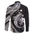 Aloha Hawaii Hammerhead Shark Family Matching Off The Shoulder Long Sleeve Dress and Hawaiian Shirt Black Kakau and Polynesian Tattoo LT03