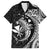 Aloha Hawaii Hammerhead Shark Family Matching Summer Maxi Dress and Hawaiian Shirt Black Kakau and Polynesian Tattoo LT03