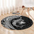 Aloha Hawaii Hammerhead Shark Round Carpet Black Kakau and Polynesian Tattoo LT03