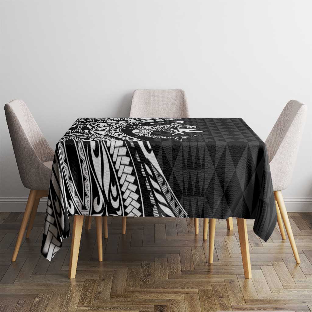Aloha Hawaii Hammerhead Shark Tablecloth Black Kakau and Polynesian Tattoo LT03 - Polynesian Pride