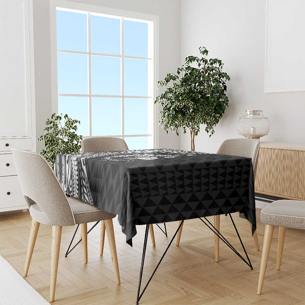 Aloha Hawaii Hammerhead Shark Tablecloth Black Kakau and Polynesian Tattoo LT03 - Polynesian Pride