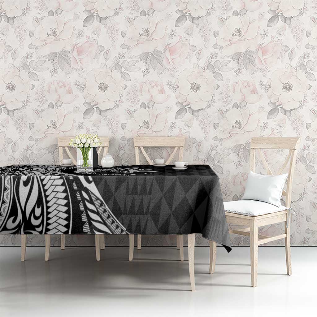 Aloha Hawaii Hammerhead Shark Tablecloth Black Kakau and Polynesian Tattoo LT03 - Polynesian Pride