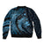 Aloha Hawaii Hammerhead Shark Bomber Jacket Blue Kakau and Polynesian Tattoo LT03