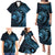 Aloha Hawaii Hammerhead Shark Family Matching Puletasi and Hawaiian Shirt Blue Kakau and Polynesian Tattoo LT03