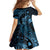 Aloha Hawaii Hammerhead Shark Family Matching Summer Maxi Dress and Hawaiian Shirt Blue Kakau and Polynesian Tattoo LT03