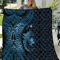 Aloha Hawaii Hammerhead Shark Quilt Blue Kakau and Polynesian Tattoo LT03 Blue - Polynesian Pride