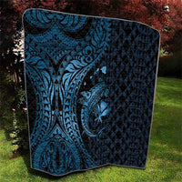 Aloha Hawaii Hammerhead Shark Quilt Blue Kakau and Polynesian Tattoo LT03 - Polynesian Pride
