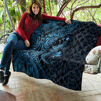 Aloha Hawaii Hammerhead Shark Quilt Blue Kakau and Polynesian Tattoo LT03 - Polynesian Pride