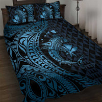 Aloha Hawaii Hammerhead Shark Quilt Bed Set Blue Kakau and Polynesian Tattoo LT03 Blue - Polynesian Pride