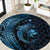 Aloha Hawaii Hammerhead Shark Round Carpet Blue Kakau and Polynesian Tattoo LT03