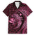 Aloha Hawaii Hammerhead Shark Family Matching Summer Maxi Dress and Hawaiian Shirt Pink Kakau and Polynesian Tattoo LT03