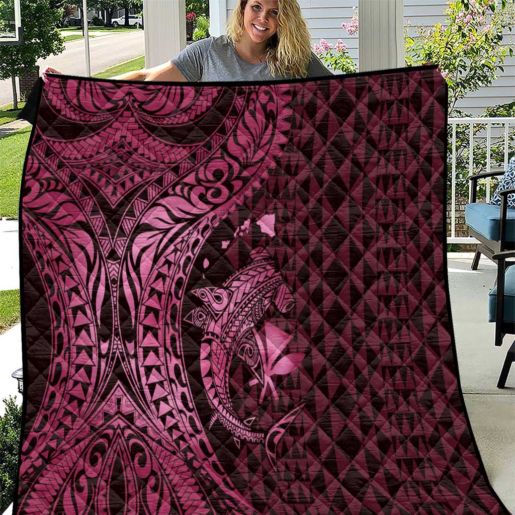 Aloha Hawaii Hammerhead Shark Quilt Pink Kakau and Polynesian Tattoo LT03 Pink - Polynesian Pride