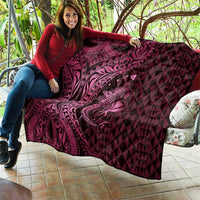 Aloha Hawaii Hammerhead Shark Quilt Pink Kakau and Polynesian Tattoo LT03 - Polynesian Pride