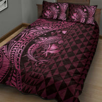 Aloha Hawaii Hammerhead Shark Quilt Bed Set Pink Kakau and Polynesian Tattoo LT03 - Polynesian Pride