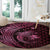 Aloha Hawaii Hammerhead Shark Round Carpet Pink Kakau and Polynesian Tattoo LT03