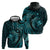 Aloha Hawaii Hammerhead Shark Hoodie Turquoise Kakau and Polynesian Tattoo LT03