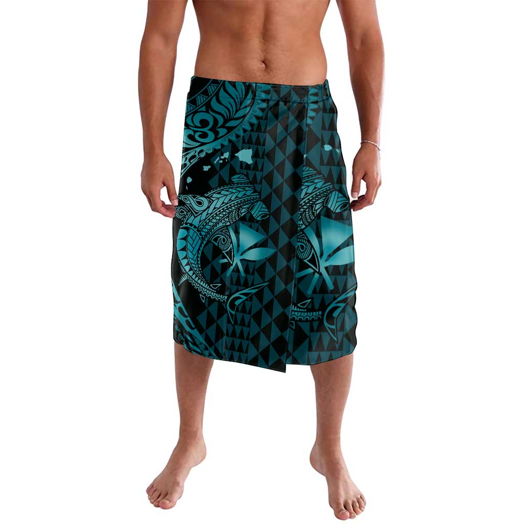 Aloha Hawaii Hammerhead Shark Lavalava Turquoise Kakau and Polynesian Tattoo LT03