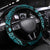 Aloha Hawaii Hammerhead Shark Steering Wheel Cover Turquoise Kakau and Polynesian Tattoo LT03