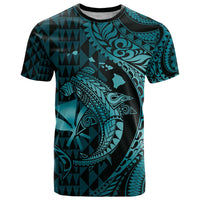 Aloha Hawaii Hammerhead Shark T Shirt Turquoise Kakau and Polynesian Tattoo LT03 Turquoise - Polynesian Pride