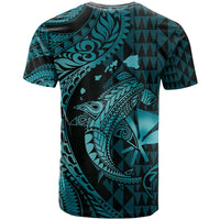 Aloha Hawaii Hammerhead Shark T Shirt Turquoise Kakau and Polynesian Tattoo LT03 - Polynesian Pride