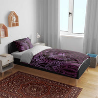 Aloha Hawaii Hammerhead Shark Bedding Set Purple Kakau and Polynesian Tattoo LT03 - Polynesian Pride