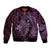 Aloha Hawaii Hammerhead Shark Bomber Jacket Purple Kakau and Polynesian Tattoo LT03