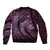 Aloha Hawaii Hammerhead Shark Bomber Jacket Purple Kakau and Polynesian Tattoo LT03