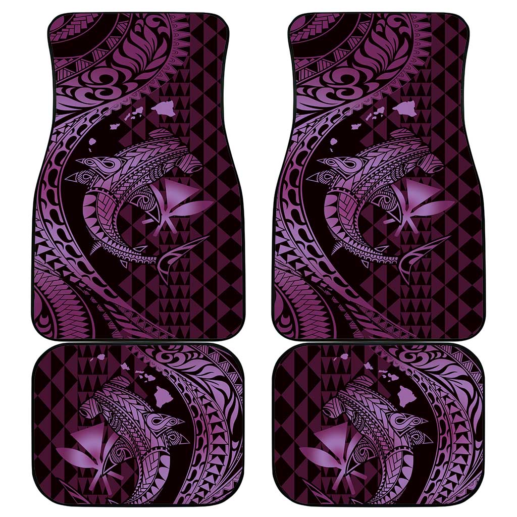 Aloha Hawaii Hammerhead Shark Car Mats Purple Kakau and Polynesian Tattoo LT03 - Polynesian Pride
