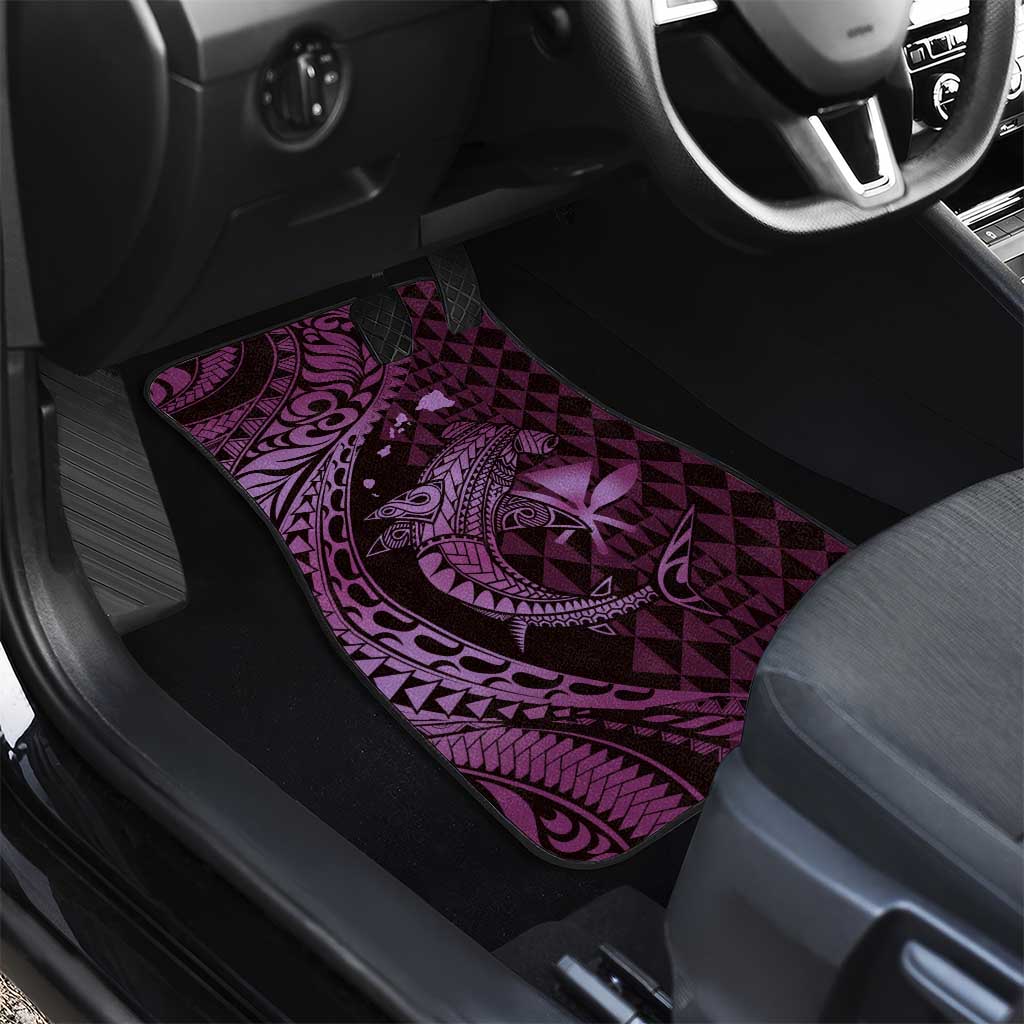 Aloha Hawaii Hammerhead Shark Car Mats Purple Kakau and Polynesian Tattoo LT03 - Polynesian Pride