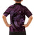 Aloha Hawaii Hammerhead Shark Family Matching Long Sleeve Bodycon Dress and Hawaiian Shirt Purple Kakau and Polynesian Tattoo LT03