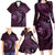 Aloha Hawaii Hammerhead Shark Family Matching Long Sleeve Bodycon Dress and Hawaiian Shirt Purple Kakau and Polynesian Tattoo LT03