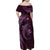 Aloha Hawaii Hammerhead Shark Family Matching Off Shoulder Maxi Dress and Hawaiian Shirt Purple Kakau and Polynesian Tattoo LT03