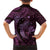 Aloha Hawaii Hammerhead Shark Family Matching Short Sleeve Bodycon Dress and Hawaiian Shirt Purple Kakau and Polynesian Tattoo LT03