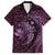 Aloha Hawaii Hammerhead Shark Family Matching Short Sleeve Bodycon Dress and Hawaiian Shirt Purple Kakau and Polynesian Tattoo LT03