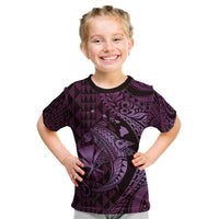 Aloha Hawaii Hammerhead Shark Kid T Shirt Purple Kakau and Polynesian Tattoo LT03 Purple - Polynesian Pride