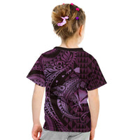 Aloha Hawaii Hammerhead Shark Kid T Shirt Purple Kakau and Polynesian Tattoo LT03 - Polynesian Pride
