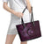 Aloha Hawaii Hammerhead Shark Leather Tote Bag Purple Kakau and Polynesian Tattoo LT03