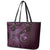 Aloha Hawaii Hammerhead Shark Leather Tote Bag Purple Kakau and Polynesian Tattoo LT03