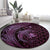 Aloha Hawaii Hammerhead Shark Round Carpet Purple Kakau and Polynesian Tattoo LT03